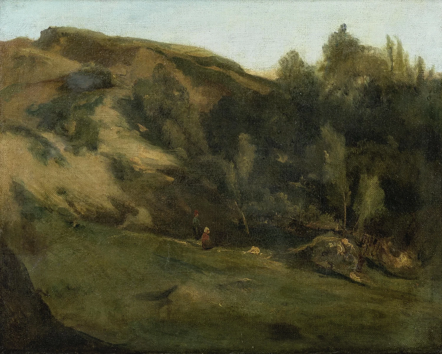 Léon Riesener - in un paesaggio, attribuito